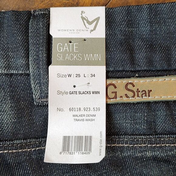 New With Tag G-Star Raw Denim Size 25x34 Gate Slacks Women's 100% Cotton Jeans - Picture 11 of 12